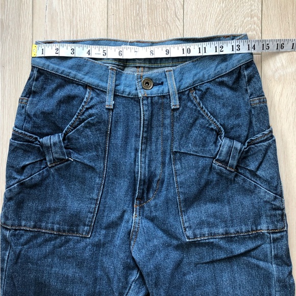 Super Hakka Japanese Brand Bow Detailed Pocket High Rise Jeans Size S - Picture 4 of 13